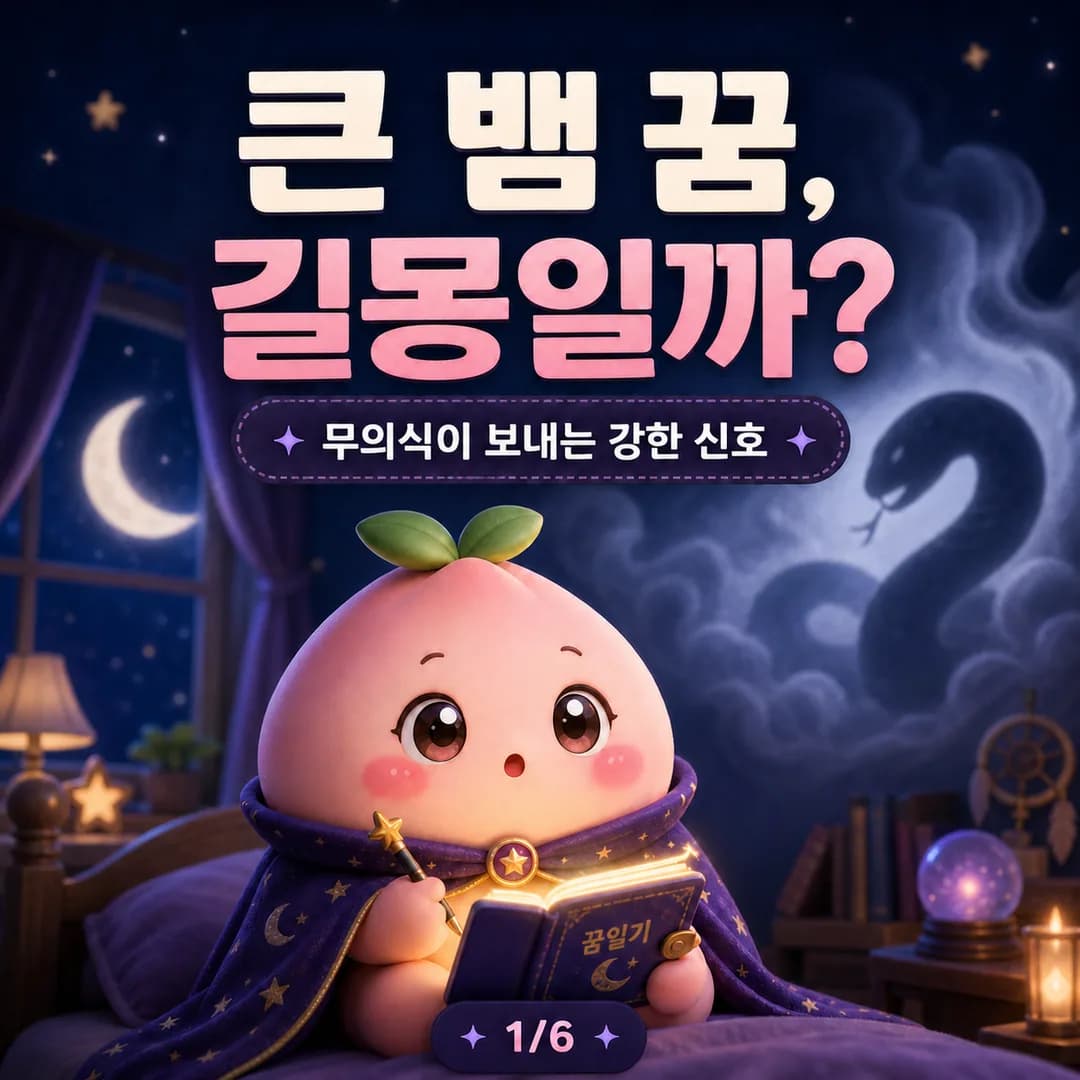 큰 뱀 꿈 길몽일까 카드뉴스 1장