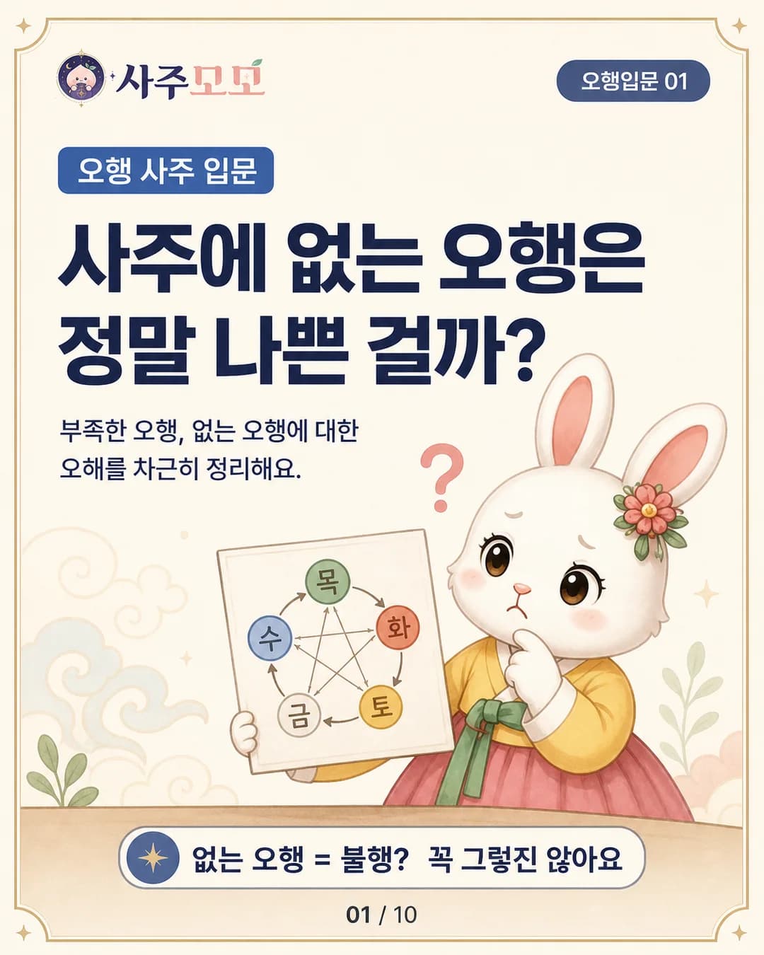 사주에 없는 오행은 정말 나쁜 걸까 카드뉴스 1장