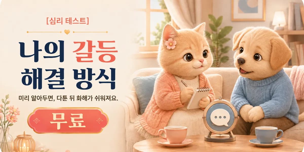 무료 심리 테스트 나의 갈등 해결 방식, 미리 알아두면 다툰 뒤 화해가 쉬워져요