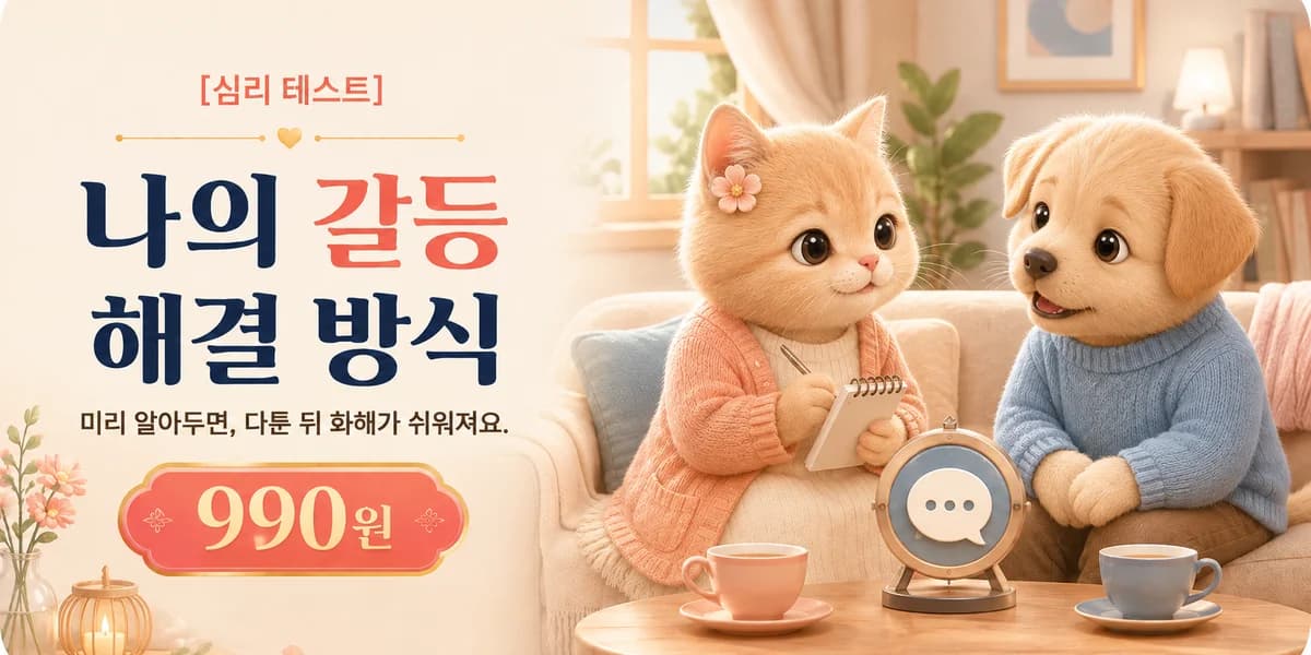 심리 테스트 나의 갈등 해결 방식, 미리 알아두면 다툰 뒤 화해가 쉬워져요, 990원