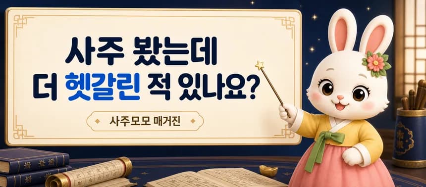 사주 봤는데 더 헷갈린 적 있나요 - 사주 용어를 쉽게 읽는 첫 매거진 배너