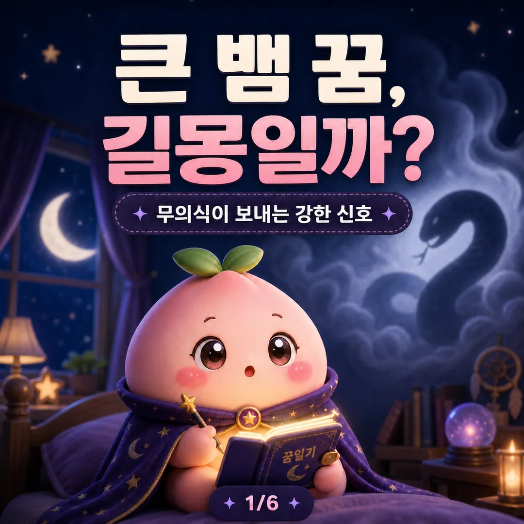 큰 뱀 꿈 길몽일까 카드뉴스 1장