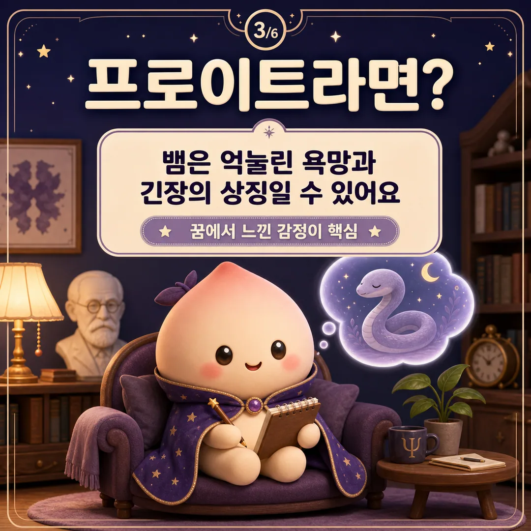 큰 뱀 꿈 프로이트 해석 카드뉴스 3장