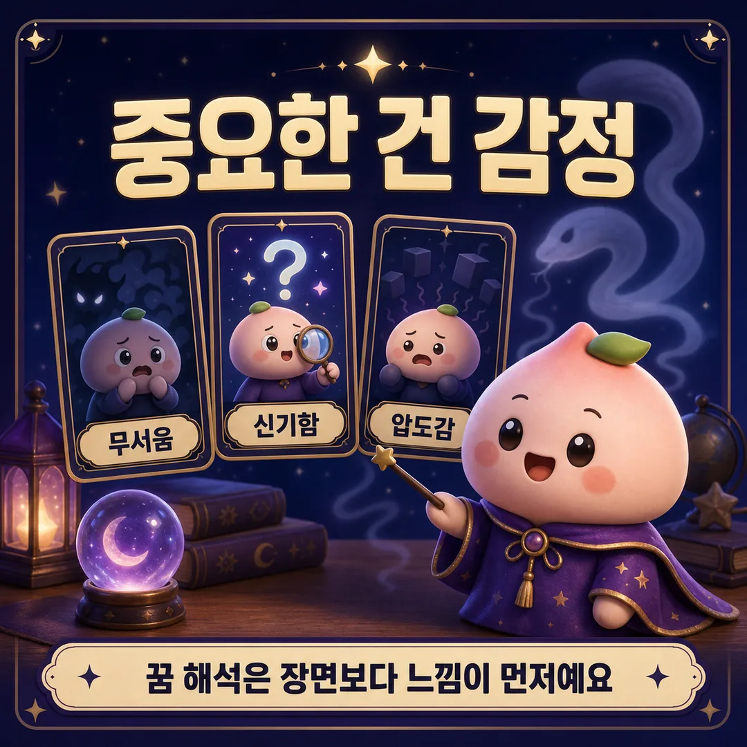 큰 뱀 꿈 감정 체크 카드뉴스 5장