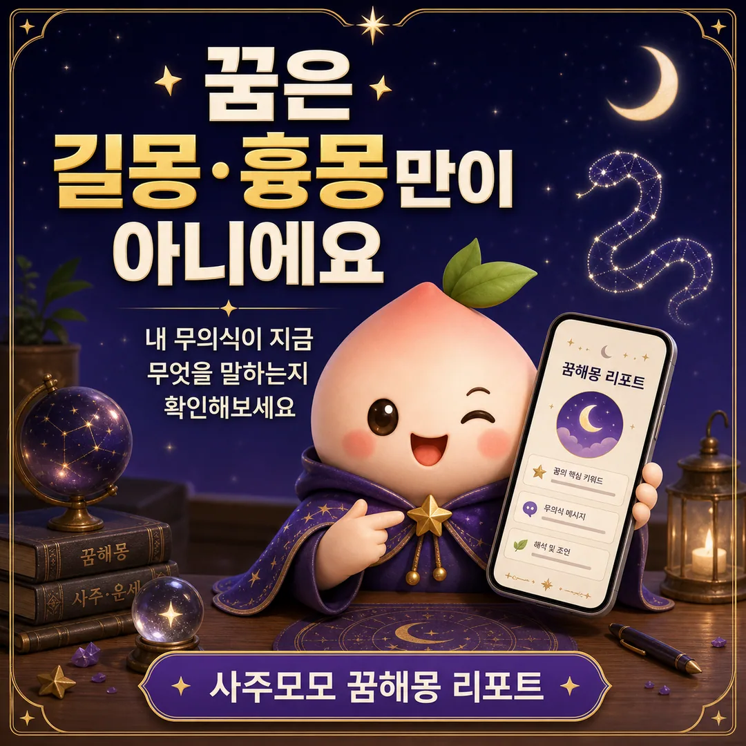 사주모모 꿈해몽 리포트 큰 뱀 꿈 카드뉴스 6장