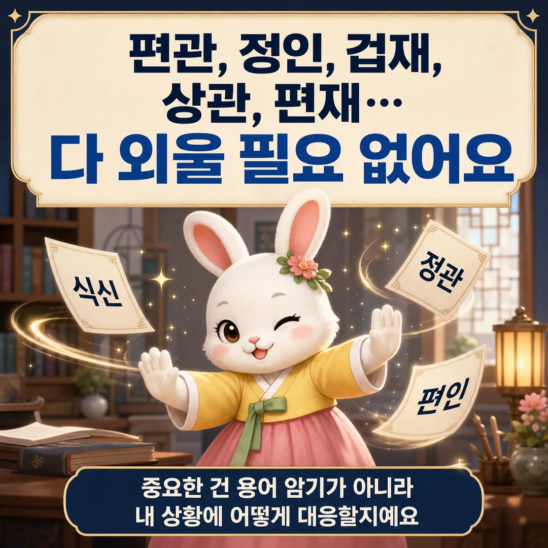 편관 정인 겁재 상관 편재 다 외울 필요 없어요 카드뉴스 2장