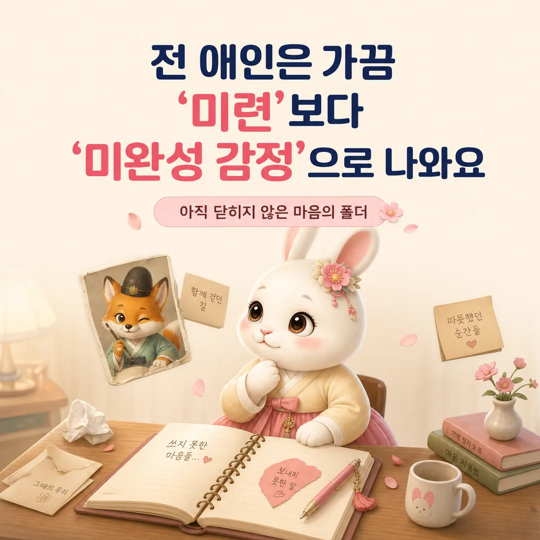 전 애인은 미련보다 미완성 감정으로 나오는 꿈 해몽 카드뉴스 4장
