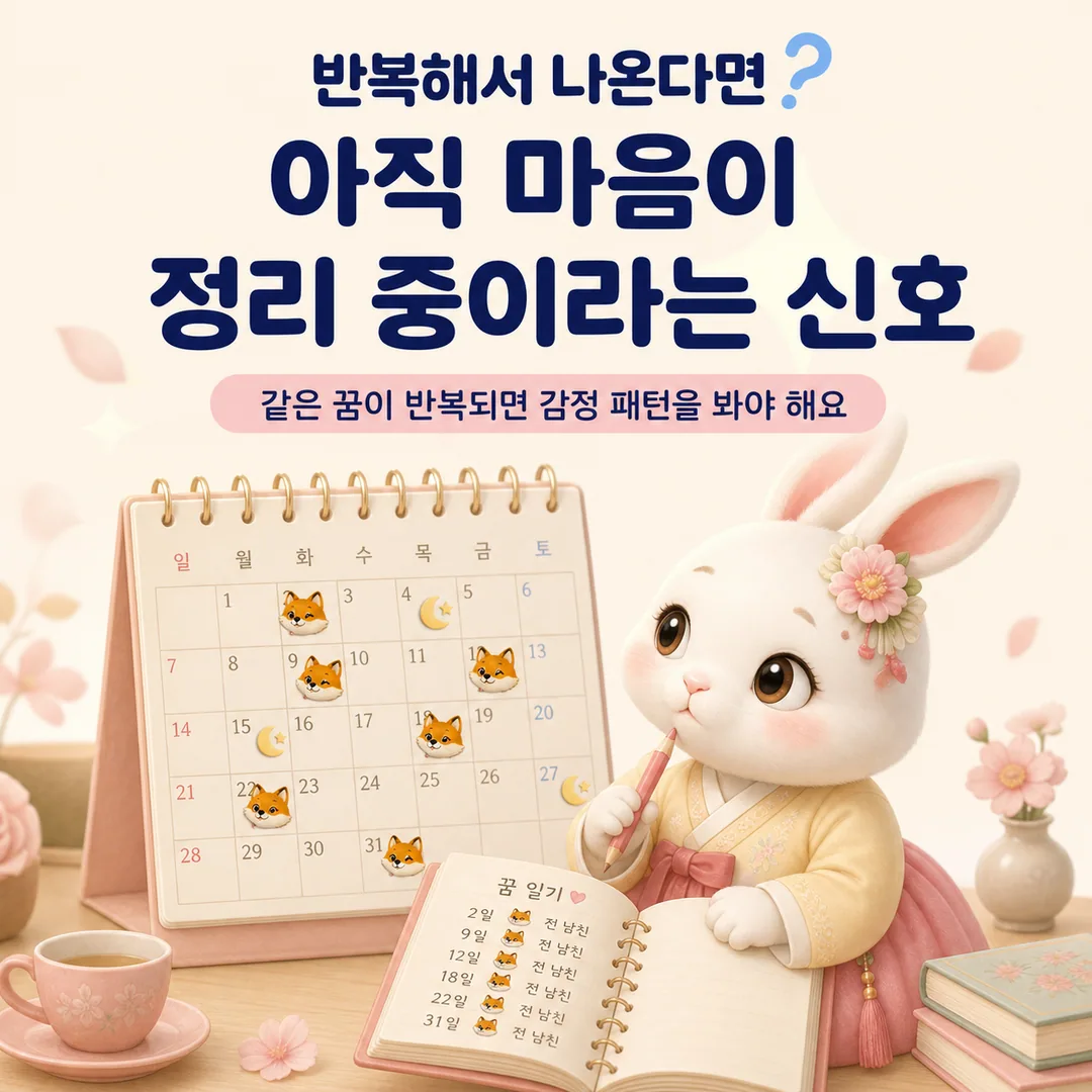전 남친 꿈이 반복되면 아직 마음이 정리 중이라는 신호 카드뉴스 6장