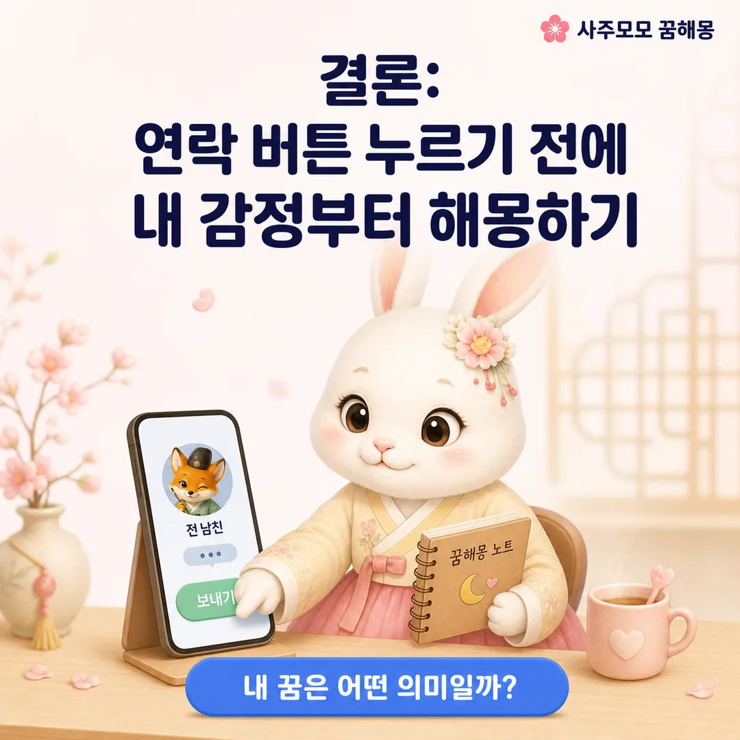 연락 버튼 누르기 전에 내 감정부터 해몽하기 카드뉴스 8장
