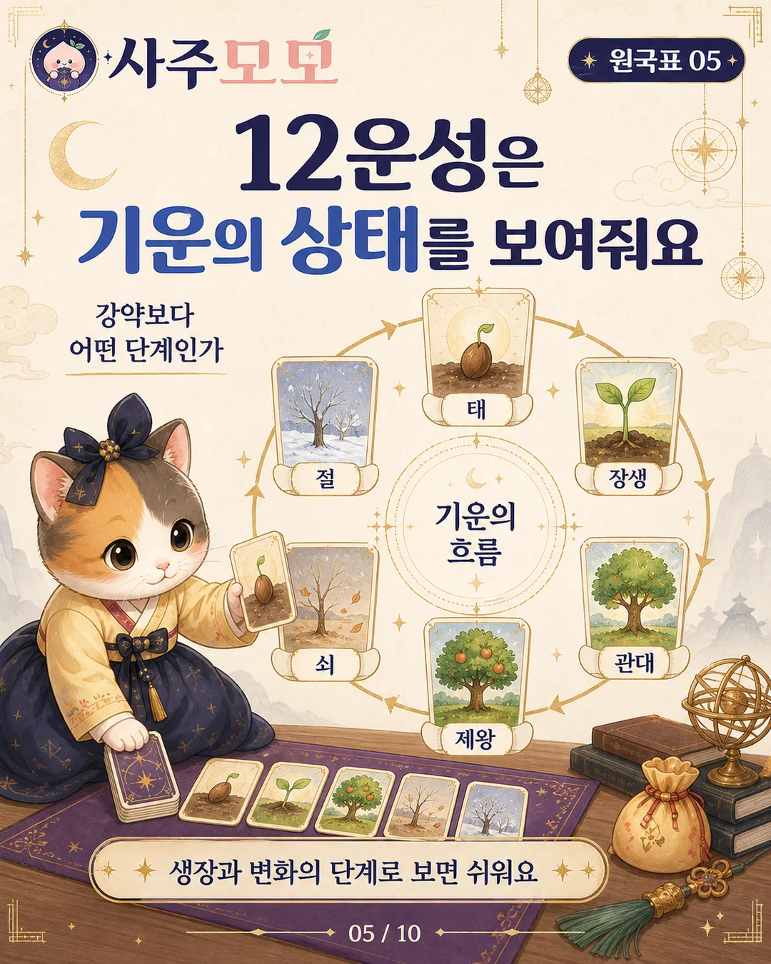 12운성은 기운의 상태를 보여준다는 카드뉴스 5장